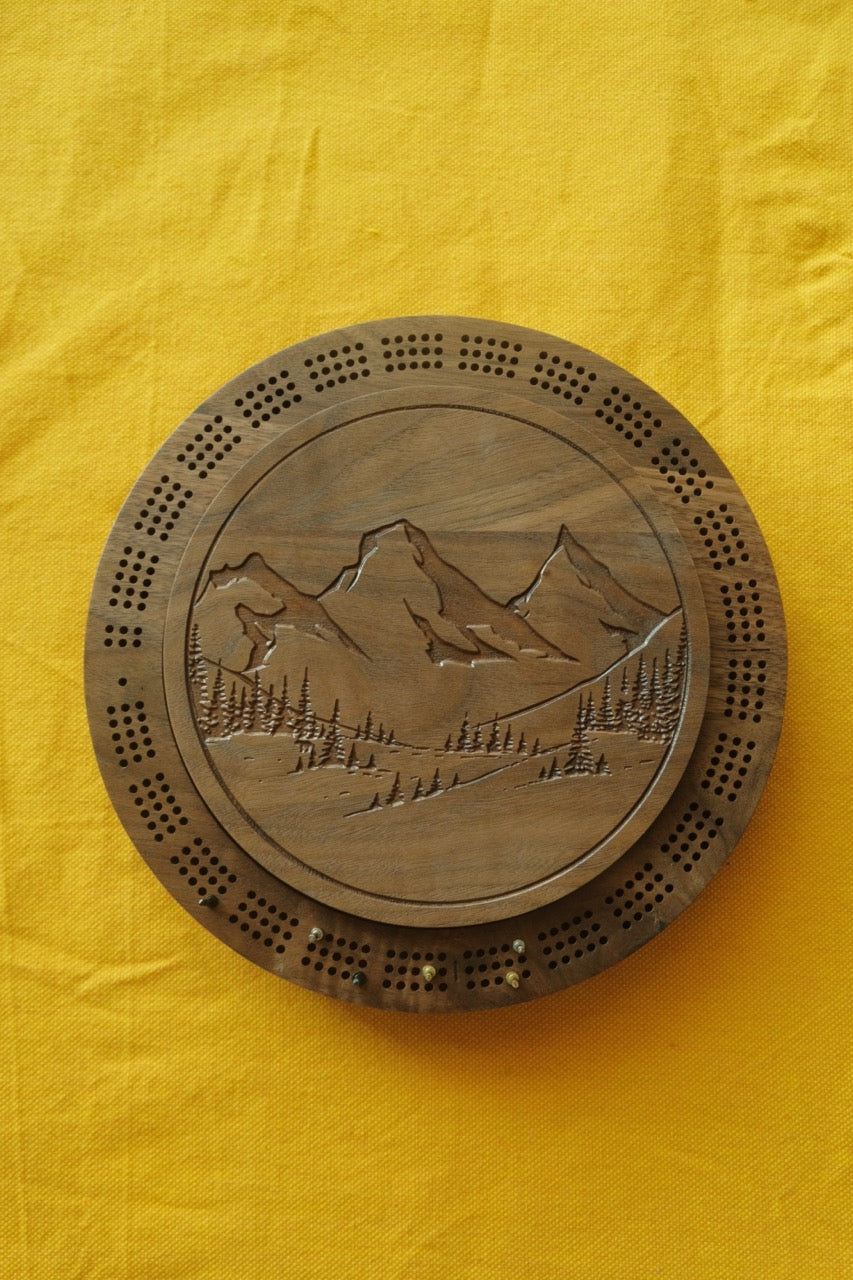 Three Sisters Mountain Cribbage Board