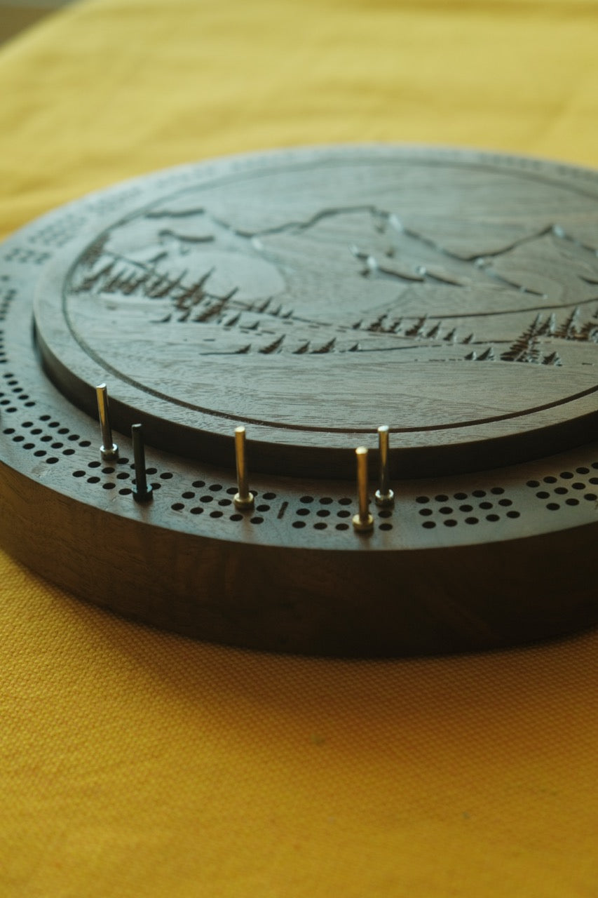 Three Sisters Mountain Cribbage Board