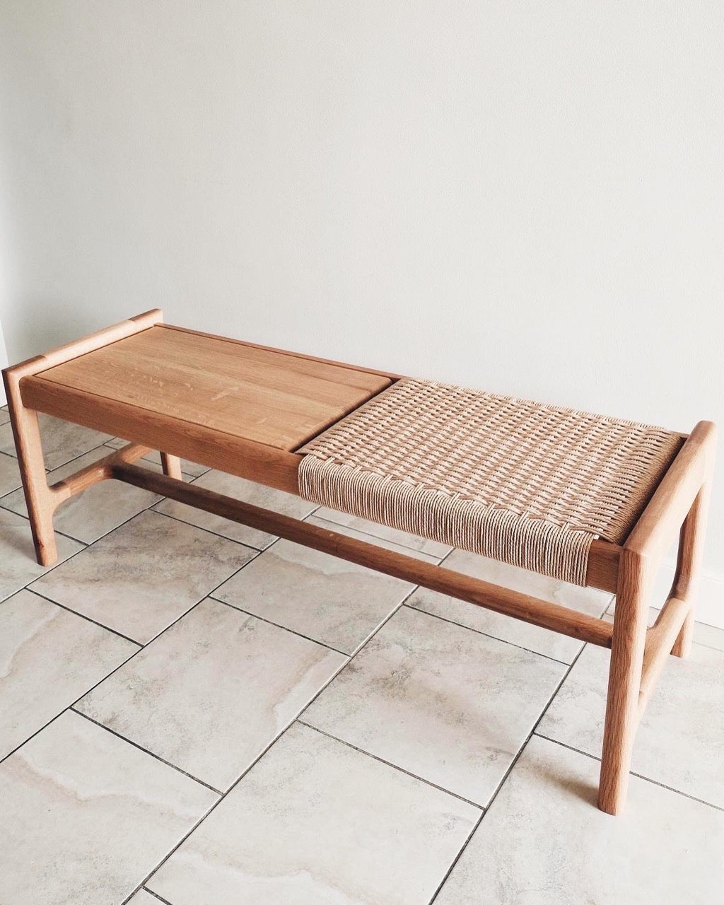Build Plans, Danish Papercord bench side angle